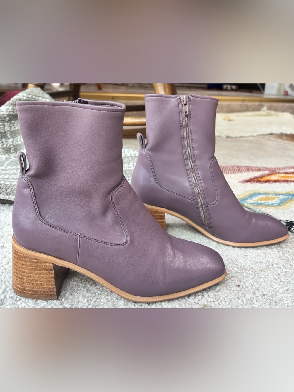Jeffrey Campbell Purple Square-Toe Ankle Boots | Size 7.5 | Anthropologie